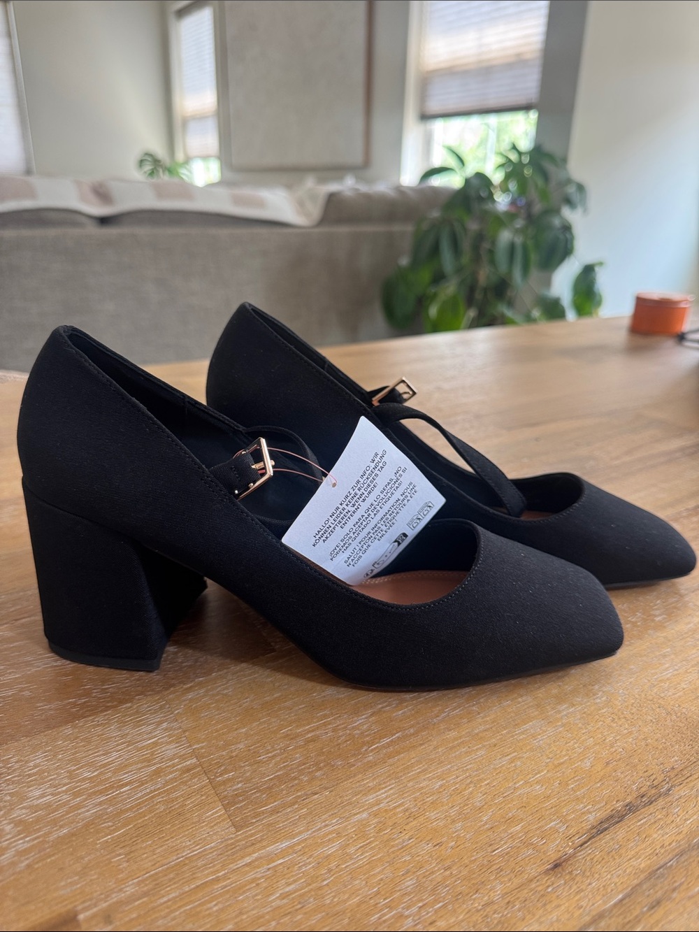 NWT - ASOS Black Square-Toe Mary Jane Heels 9